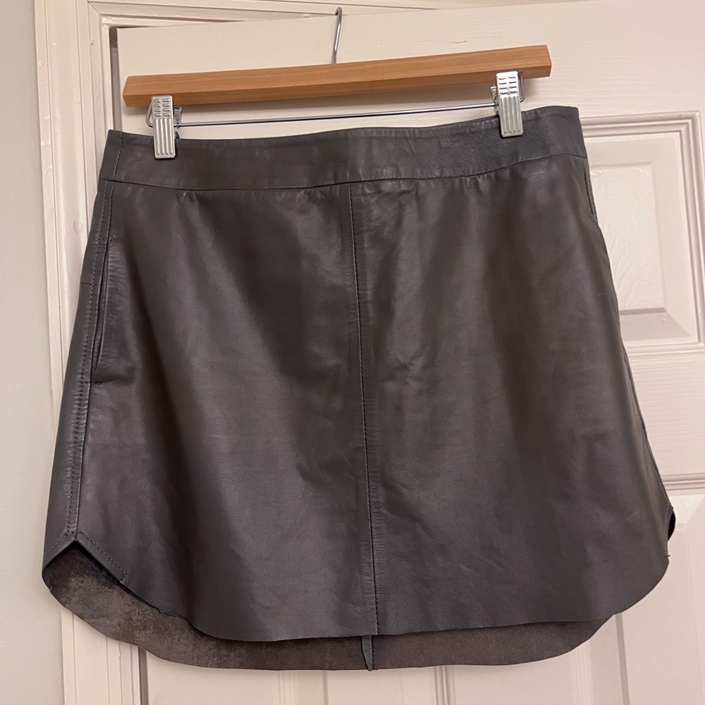 Karina Grimaldi Charcoal Leather Mini Skirt